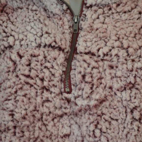 Sz L Altar’d State Maroon Zip Wubby Teddy Pullover - Picture 4 of 10